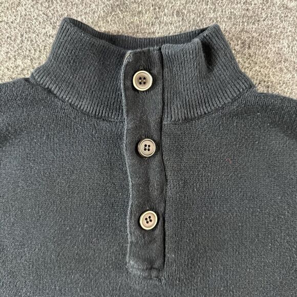Refectory Men's Black Sweater quarter zip wit buttons M - Picture 4 of 5